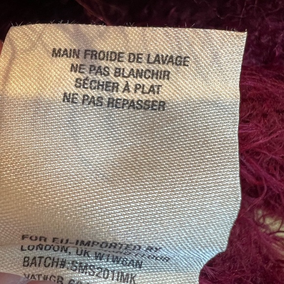 Anthropologie Maeve v-neck eyelash sweater medium petite MP pink red burgundy - Picture 9 of 14